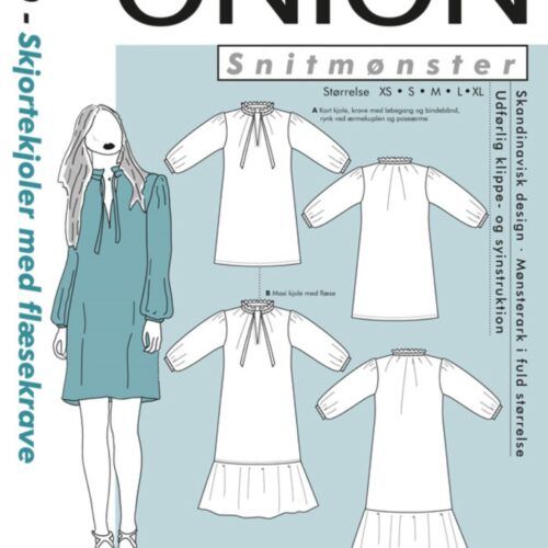Onion - skjortekjole med flæsekrave 2090